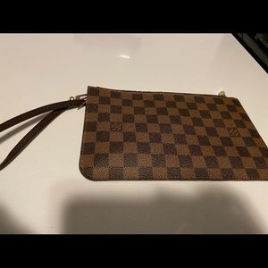 LV checkerboard wristlet